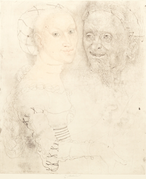 Young Woman and Old Man