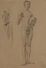 Study of Nude Male with Book