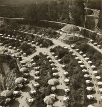 Cafe at Barrandov Terrace in Prague