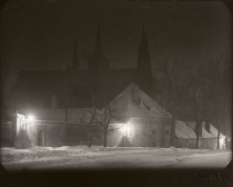 Lion's Court (Winter Evening in Prague with North Facade of St. Vitus Cathedral in View)